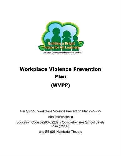Workplace Violence Prevention Plan (WVPP) 