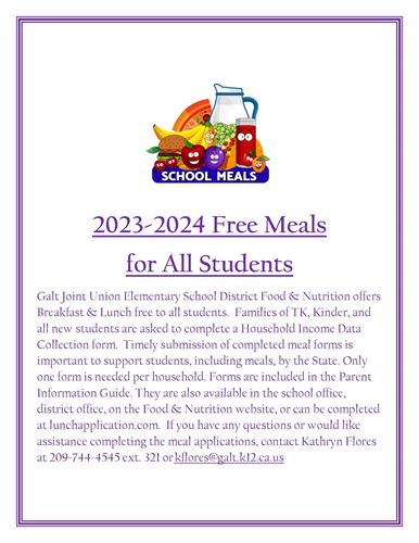 2023-2024 Free Meals for All Students - english