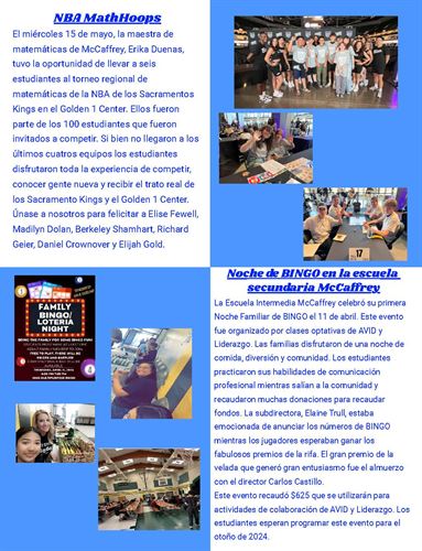 June 2024 Newsletter page 2 - Español