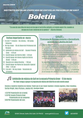 March Newsletter 2024 page 1 - Español