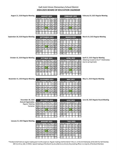 2024-25 Board Calendar -updated 7-23-2024